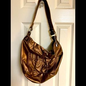 Tylie Malibu Bronze w/Jeweled Strap w/3 Exterior Slip  Pockets Shoulder Hobo Bag
